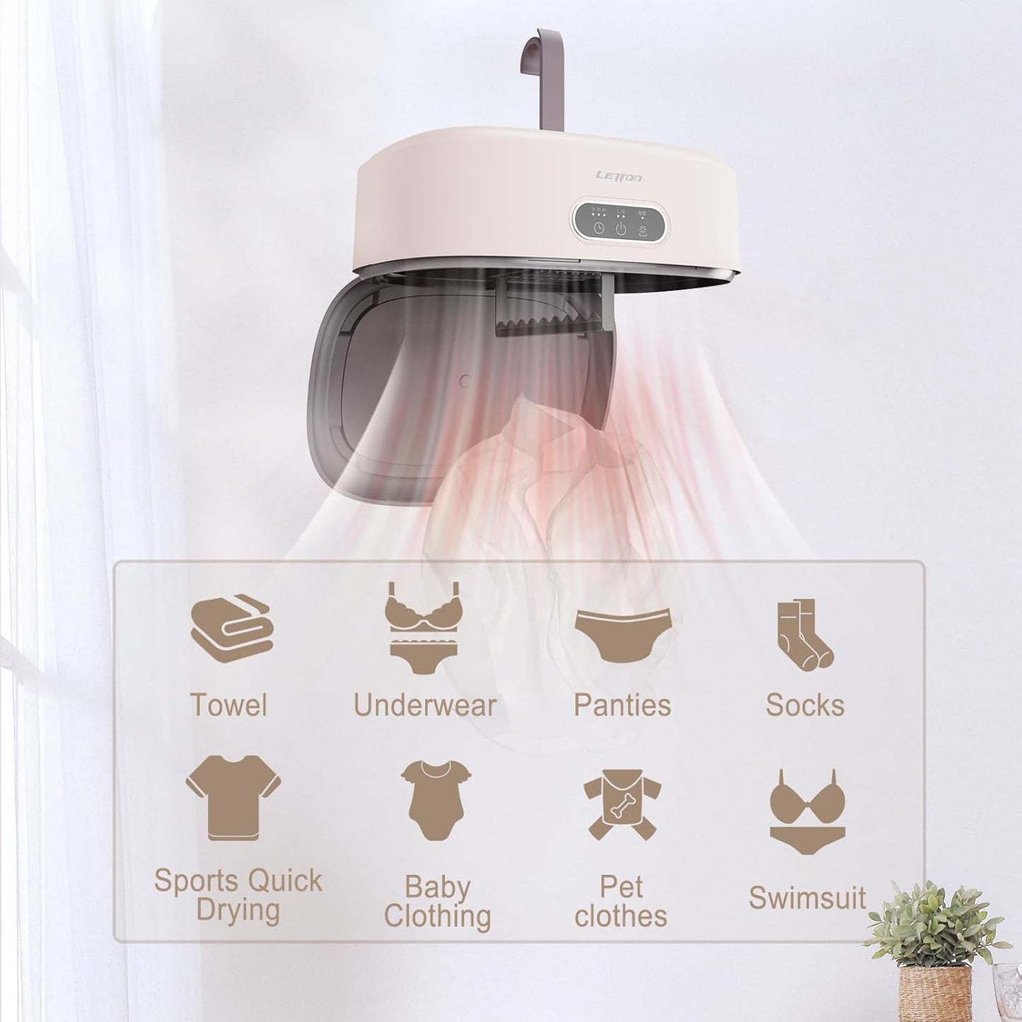 600W Folded Electric Clothes Dryer Smart Drying Rack Hang Dryer Machine Portable Travel Warm Air Dryer With Timing 220V For Home - All gadgets Market #