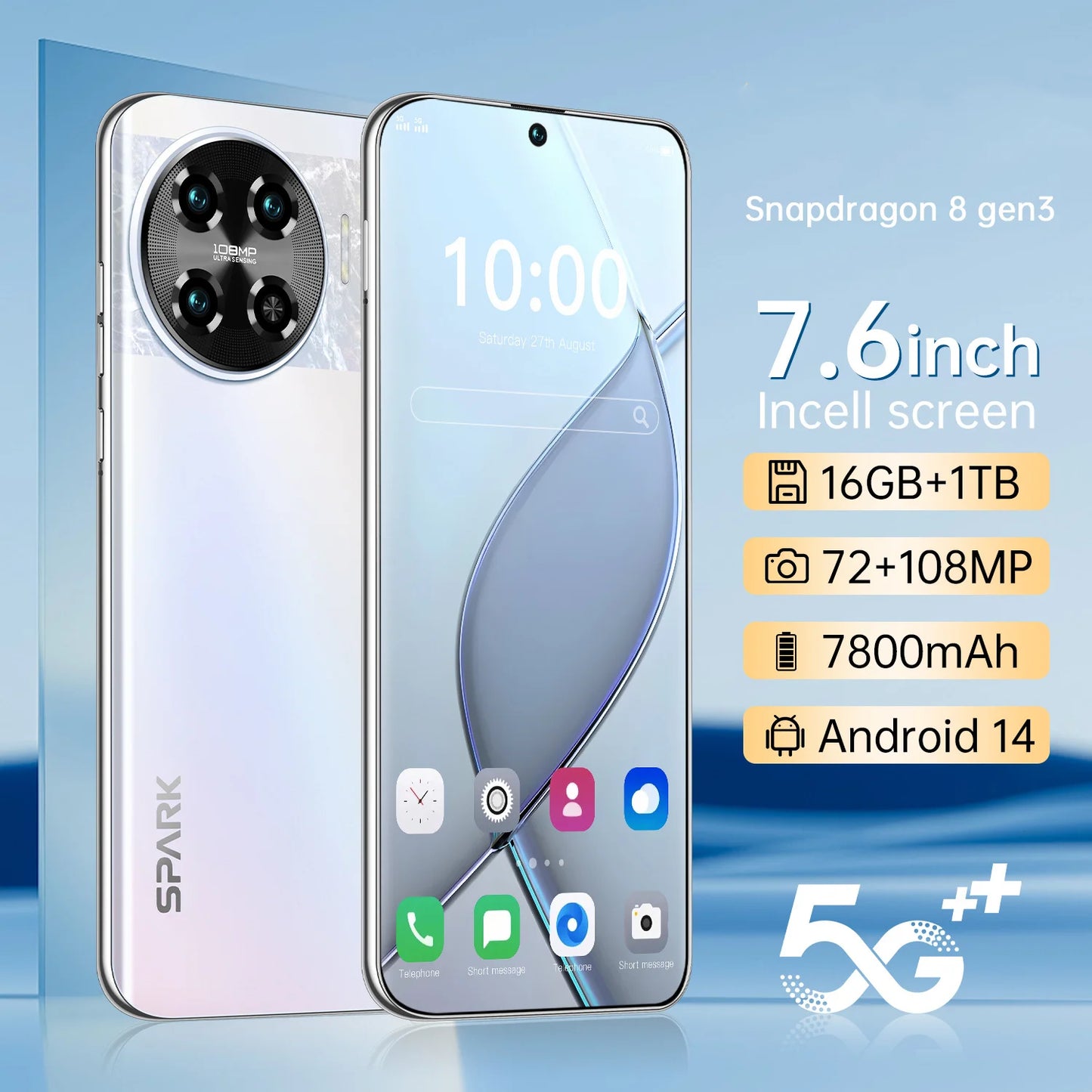 Tecno spark 30 pro Original Phone HD+ 5g smartphone plus10-core 5g network 5000mah Android14.0 16GB+1TB telephone