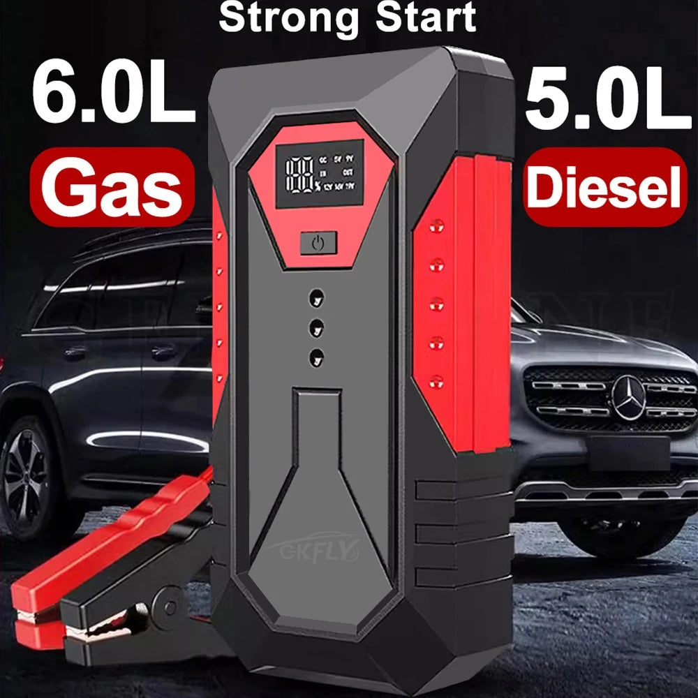 GKFLY Car Jump Starter Portable 12V Petrol Diesel Starting Device Cables Portable Power Bank 1200A Car Battery Charger Buster - All gadgets Market #