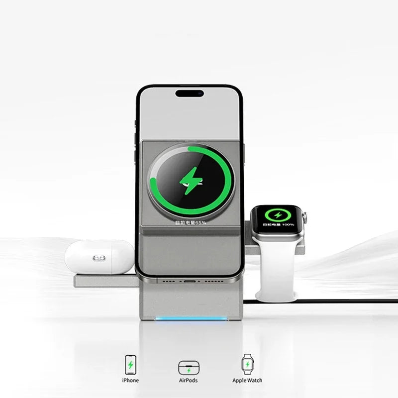 15W Qi2 3-in-1 Magsafe Fast Wireless Charger - All gadgets Market #