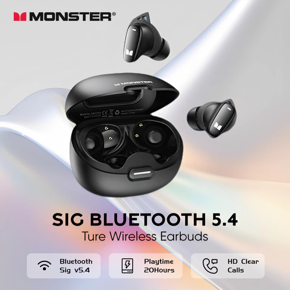 Monster TWS Earbuds AI Noise Cancelling Bluetooth 5.4 IPX5 - All gadgets Market #