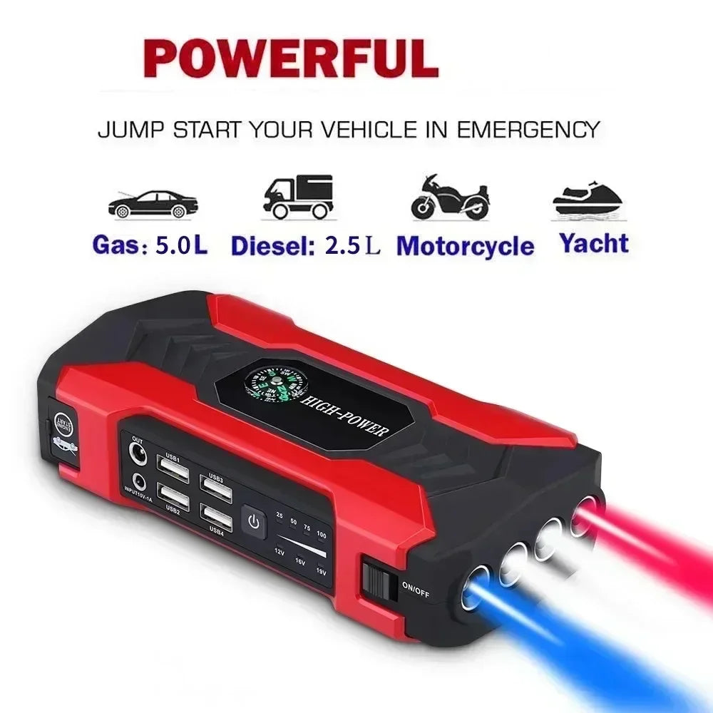 99800mAh 20000mAh Car Jump Starter 3000A Starting Device Portable Power Bank Battery Starter Launcher For Car Booster Articles - All gadgets Market #