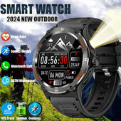 2024 Military Smartwatch Men 3ATM Bluetooth Call Outdoor Fitness Tracker - All gadgets Market #