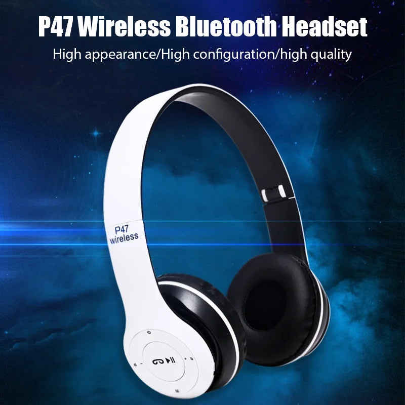 Stereo P47 Wireless Headphone Bluetooth 5.0 Folding Series HIFI Bass Earphone Kid Girl Helmet Gift With Microphone For Cellphone - All gadgets Market #