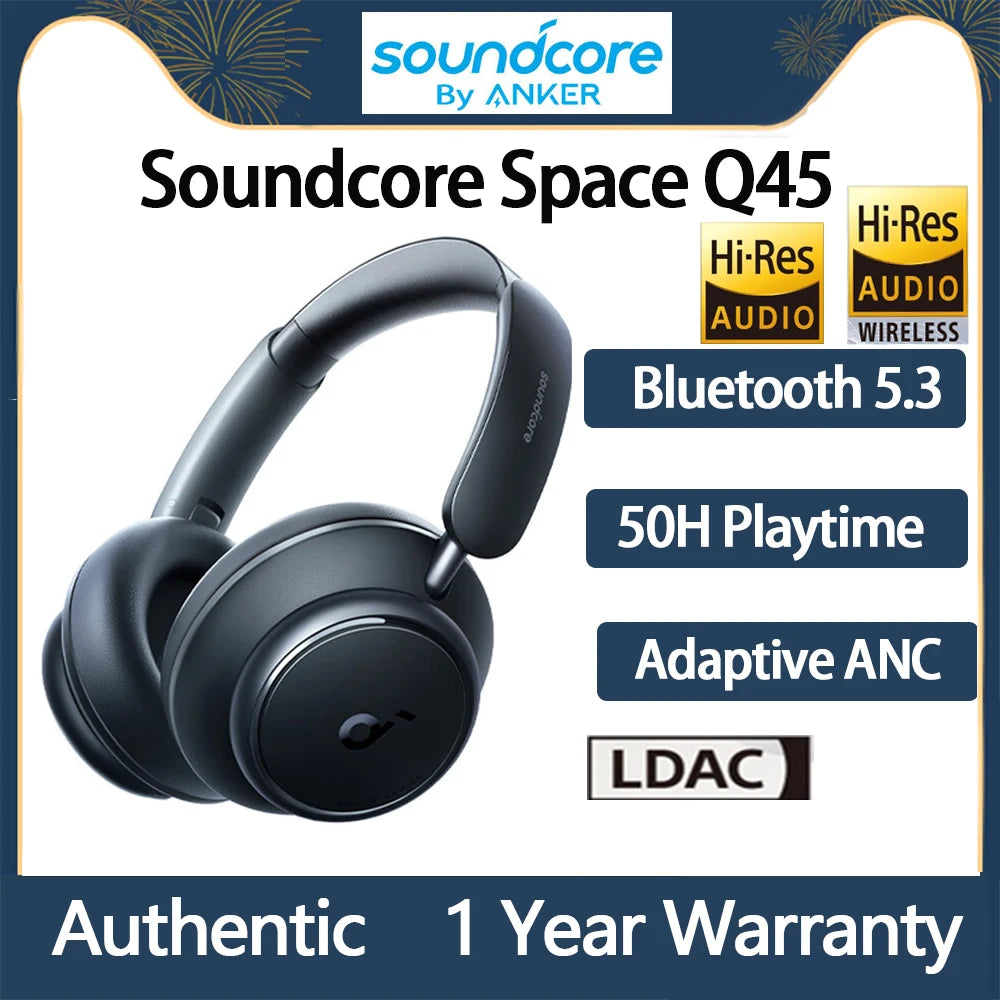 Anker Soundcore Space Q45 Headphones Bluetooth 5.3 ANC Hi-Res Sound LDAC - All gadgets Market #