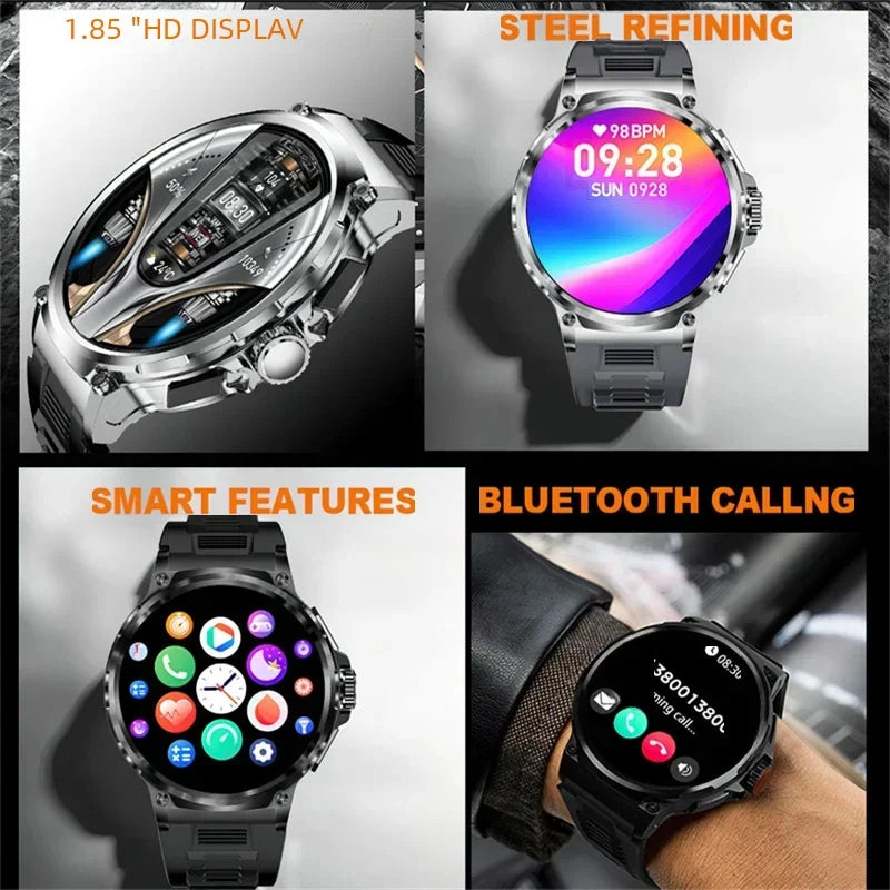 New 710mAh Bluetooth Call Smart Watch Men Sports Fitness Watches  1.85"HD Heart Monitor Waterproof Smartwatch For XIAOMI Android - All gadgets Market #