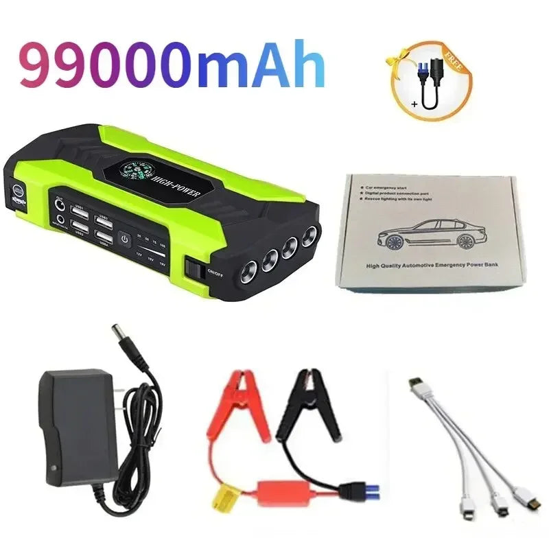 99800mAh 20000mAh Car Jump Starter 3000A Starting Device Portable Power Bank Battery Starter Launcher For Car Booster Articles - All gadgets Market #