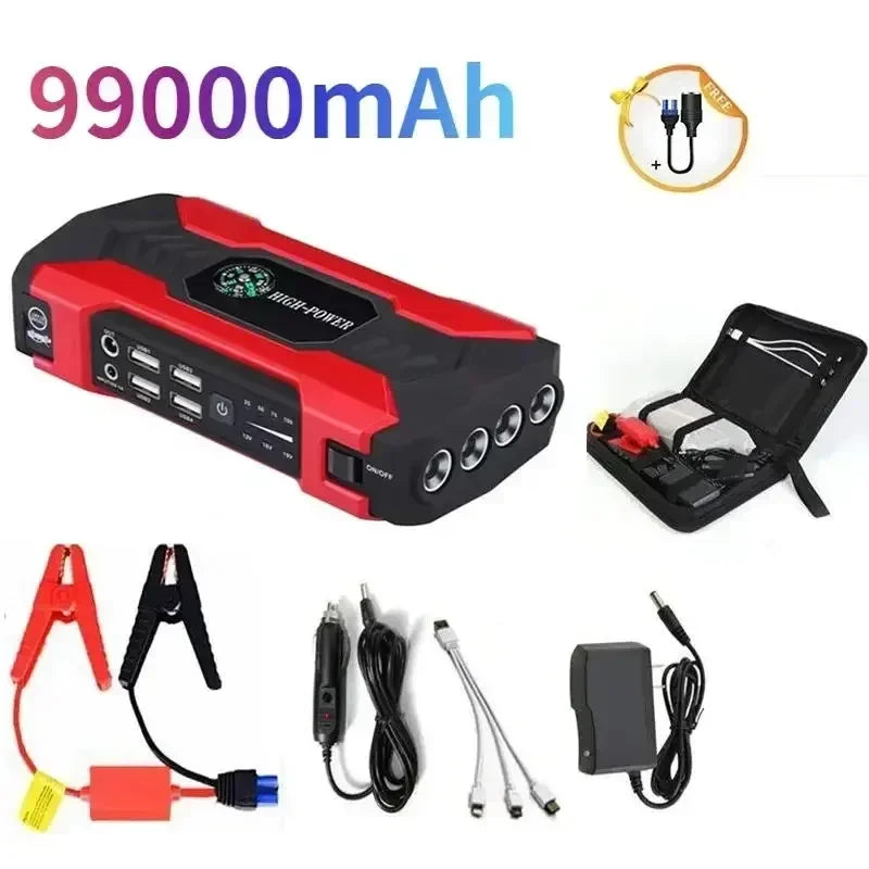 99800mAh 20000mAh Car Jump Starter 3000A Starting Device Portable Power Bank Battery Starter Launcher For Car Booster Articles - All gadgets Market #