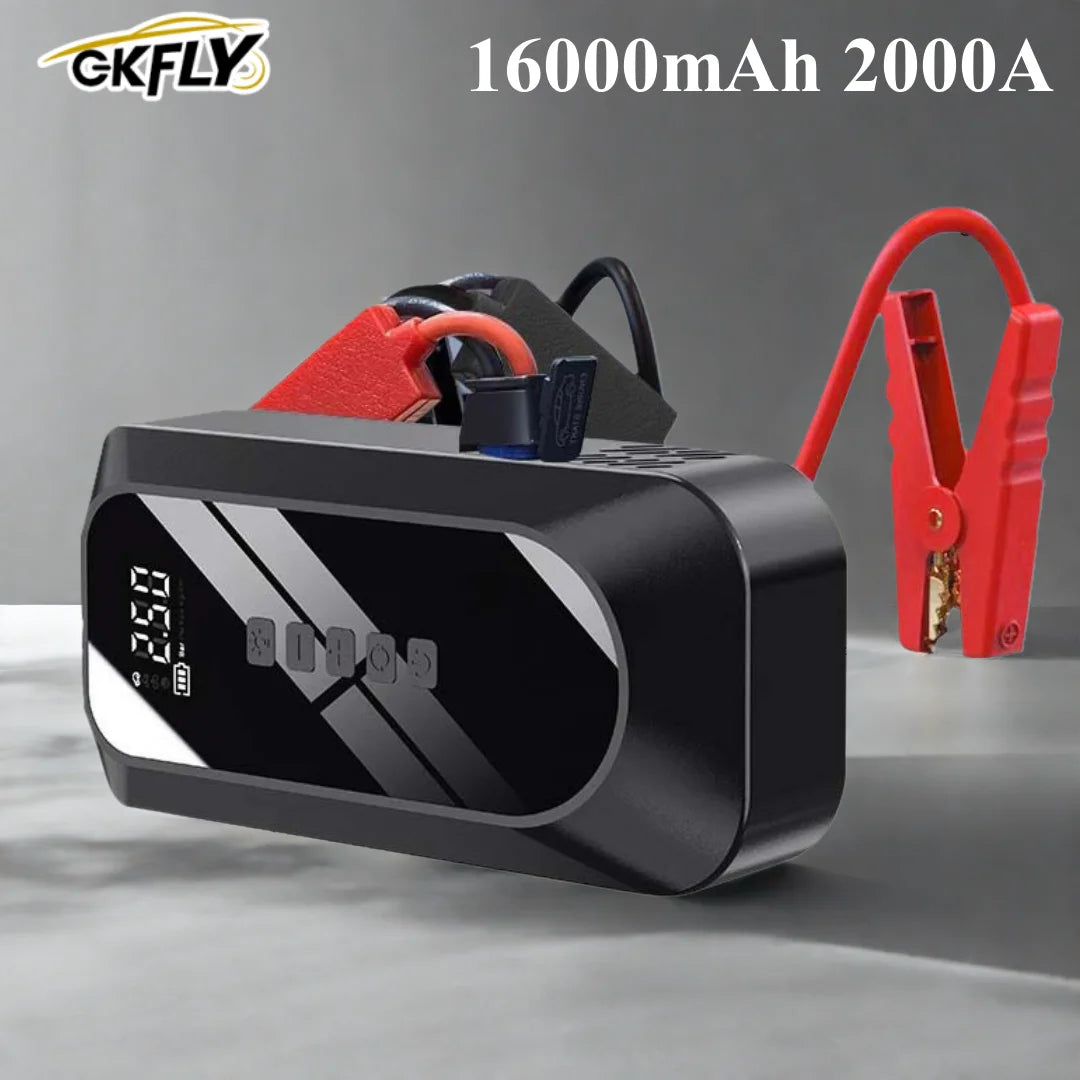 GKFLY Car Jump Starter Portable 12V Petrol Diesel Starting Device Cables Portable Power Bank 1200A Car Battery Charger Buster - All gadgets Market #