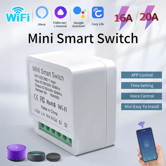 16A/20A WiFi Smart Switch Module - Cozy Life App Control - All gadgets Market #